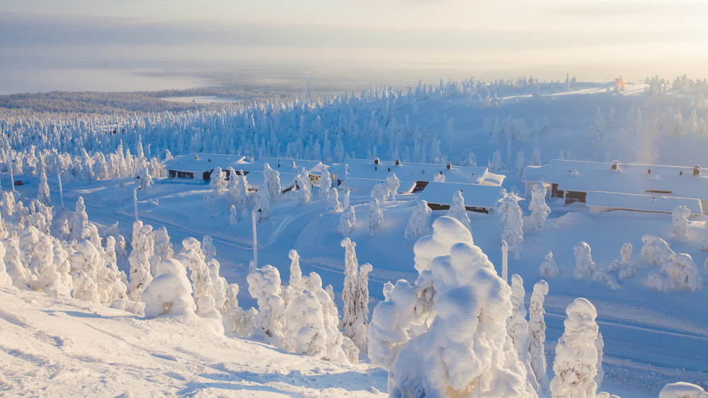 Zima w Finlandii w okolicach Kuusamo